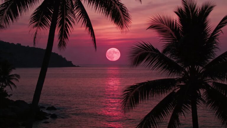 Pink Moon &ndash; Rosaroter Vollmond auf Koh Phangan