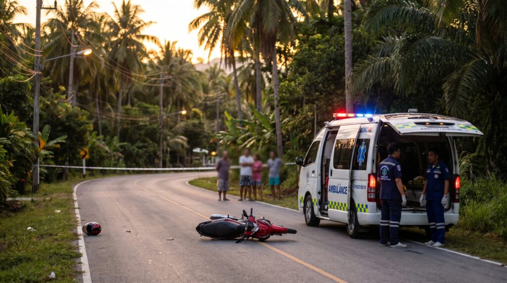 Unfall auf koh phangan - illustrationsbild